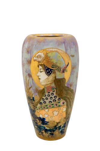 Antique Vase Art Nouveau "Germania" Nikolaus Kannhäuser Amphora ca. 1900 - Céramiques, Porcelaines Style Art nouveau
