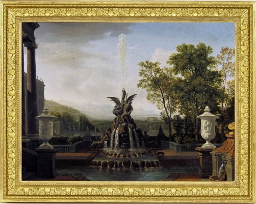 Un Capriccio architectural d’un Jardin Palatial Italien - Isaac de Moucheron (1667-1744) - Tableaux et dessins Style 