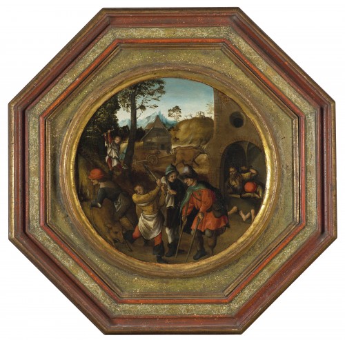 XVIe siècle et avant - Les enfants de Jupiter et de saturne attribué à Jörg Breu l'ancien (paire de tondo)