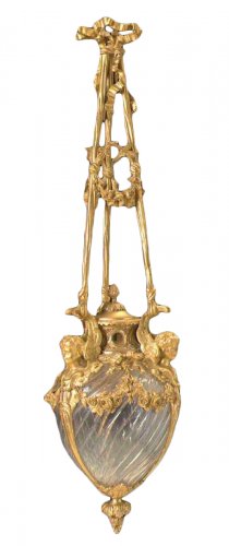 Lanterne en bronze doré et cristal de Baccarat