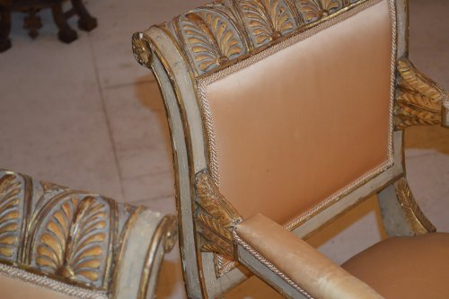 Ensemble de huit chaises et deux fauteuils, Italie circa 1780 - Sièges Style 