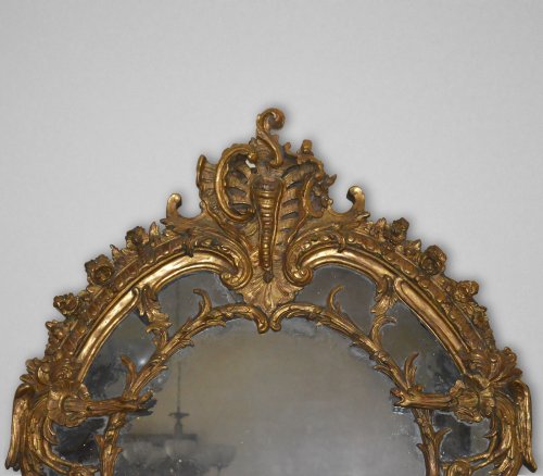 Miroirs, Trumeaux  - Miroir d’époque Régence à parcloses