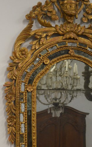 Miroirs, Trumeaux  - Grand Miroir à parcloses d’époque Louis XVI, Italie
