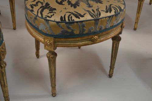 Sièges Canapé & Mobilier de Salon - Serie de huit chaises Italiennes, d’époque Louis XVI