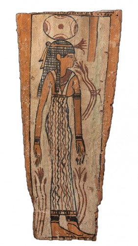 Paneau de Sarcophage Egyptian d'epoque Ptolemaic