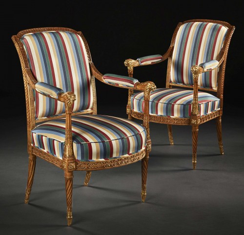 Paire de fauteuils, Francais, d’epoque Louis XVI - Sièges Style Louis XVI