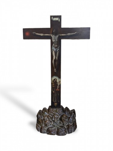 Christ en croix avec St Antoine, 17e siècle - 