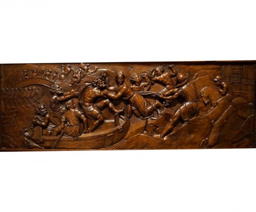 Panneau Renaissance à sujet mythologique, bois sculpté , XVIe siècle