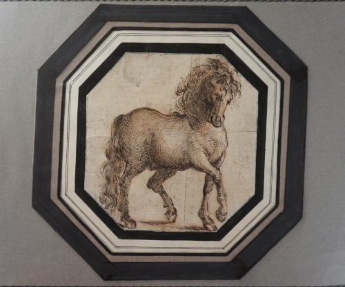 Étude de cheval - école italienne du XVIIe siècle - Tableaux et dessins Style 