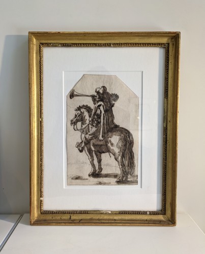 Étude de soldat à cheval, école italienne, XVIIème siècle - Tableaux et dessins Style 