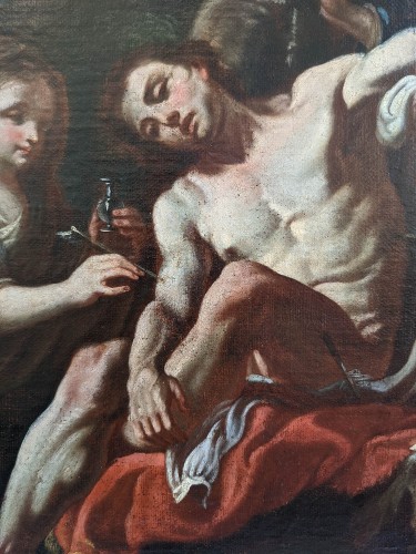 Fedele Fischetti (Nâples, 1732 - 1792), St Sébastien soigné par les Saintes Femmes - Tableaux et dessins Style 