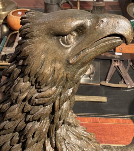 Empire - Aigle en bois sculpté et stuqué du début 19e siècle