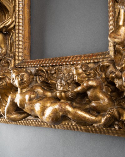 Antiquités - Cadre aux 4 saisons en bois doré - Italie (Florence) vers 1600