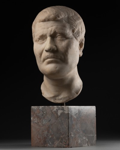 Archéologie  - Tête d’Agrippa en marbre - Empire romain 1er siècle avant J.C.