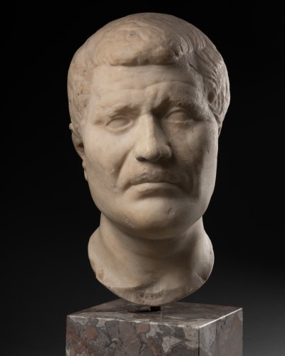 Tête d’Agrippa en marbre - Empire romain 1er siècle avant J.C. - Galerie Alexandre Piatti