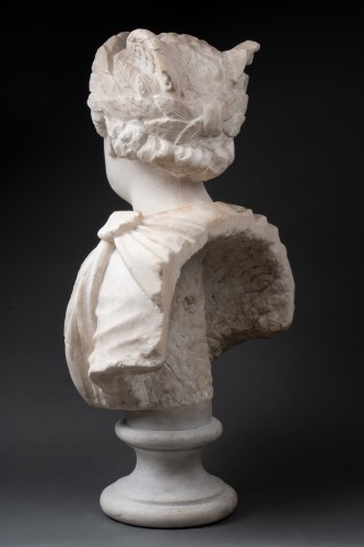  - Buste en marbre représentant le dieu Hermès - Italie XVIIe siècle
