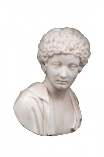 Buste de Marc-Aurèle jeune en marbre - France XVIIIe siècle