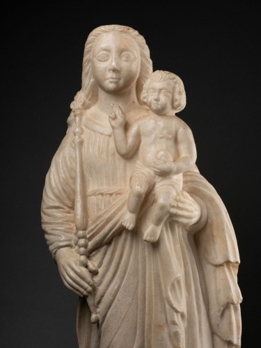 Antiquités - Vierge à l’enfant en marbre - Italie XVIe siècle