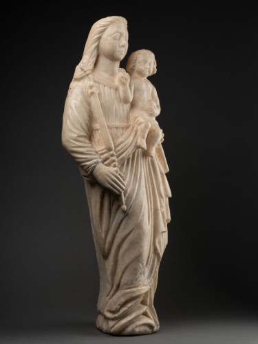 Antiquités - Vierge à l’enfant en marbre - Italie XVIe siècle