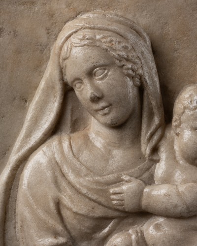 Vierge à l'Enfant en bas-relief - Italie XVIe siècle - Renaissance