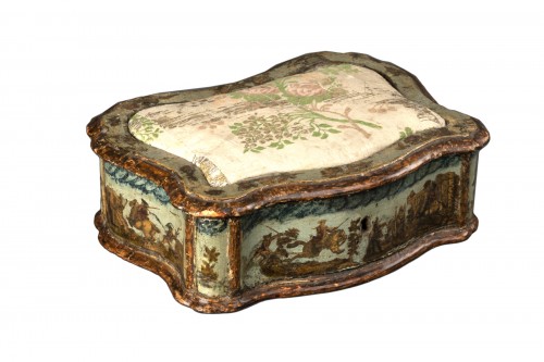 Boîte à couture en bois et arte povera - Vénétie début du XVIIIe siècle