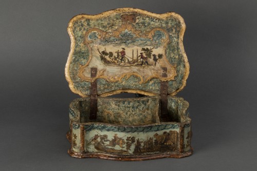 XVIIIe siècle - Boîte à couture en bois et arte povera - Vénétie début du XVIIIe siècle