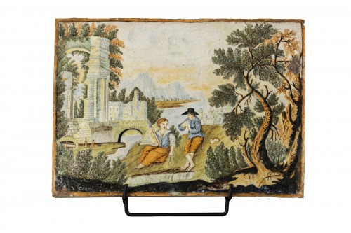 Plaque en majolique - Castelli début du XVIIIe siècle