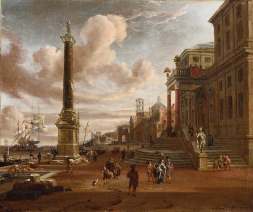 Jacobus STORCK (Amsterdam 1641 - 1692/1699), Scène de port méditerranéen
