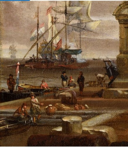 Jacobus STORCK (Amsterdam 1641 - 1692/1699), Scène de port méditerranéen - Galerie Barnabé