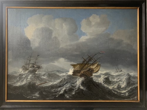Hendrick STAETS (1600/1626 - 1659/1679) - Navires hollandais par mer agitée - 