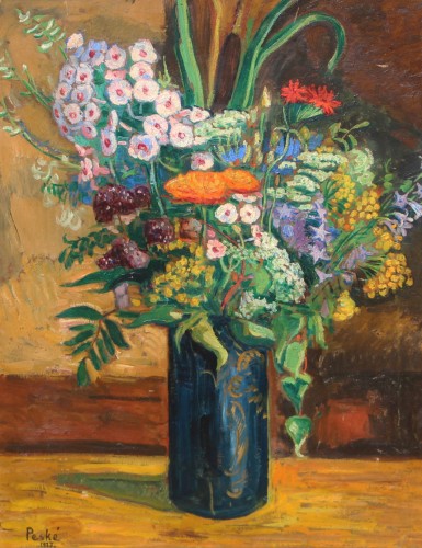 Jean PESKÉ (1870-1949) - Bouquet de fleurs dans un vase, 1927