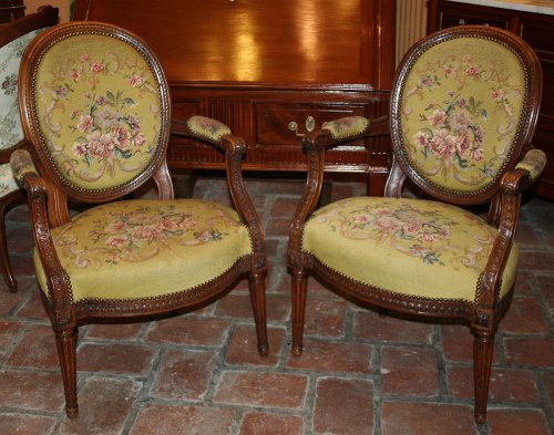 Paire de fauteuils d’époque Louis XVI - Sièges Style Louis XVI