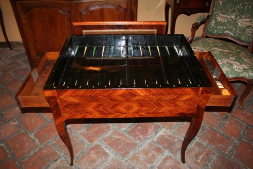 Mobilier Table à Jeux - Table à jeu de «Tric-trac» d'époque Louis XV estampillée Hansen