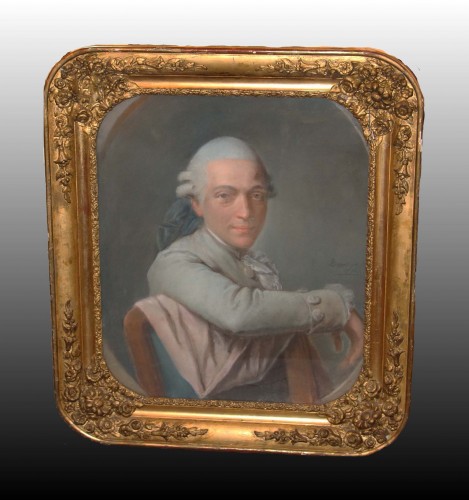 Pierre-Martin BARAT (1736 -1787) - Portrait de gentilhomme - Tableaux et dessins Style Louis XVI