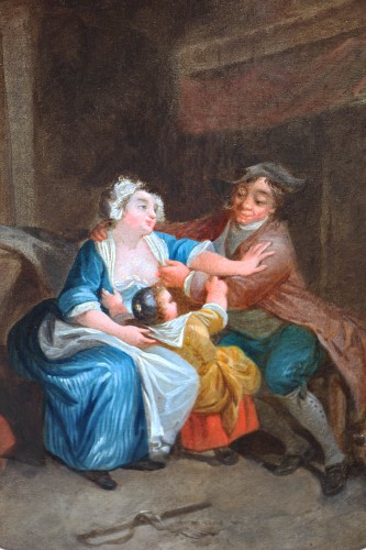 Allégorie de la condition paysanne - Ecole française de la seconde moitié du XVIIIe siècle - Tableaux et dessins Style 