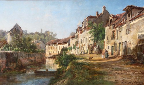 Alexandre Rene VERON (1826-1897) - Crécy en Brie