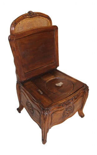 Chaise d’aisance estampillée Etienne Meunier - Sièges Style Louis XV