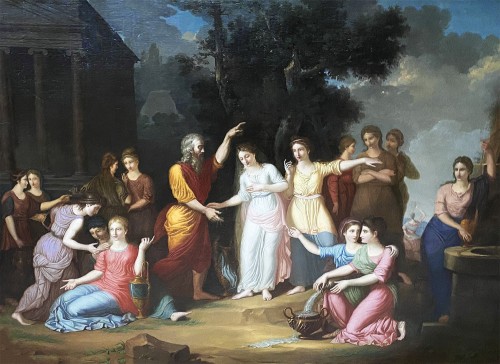 Eliezer et Rebecca - École néoclassique Allemande ou Autrichienne circa 1770