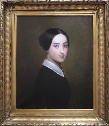 Jules Rousset (1840–1921) - Portrait de jeune femme aux yeux bleus