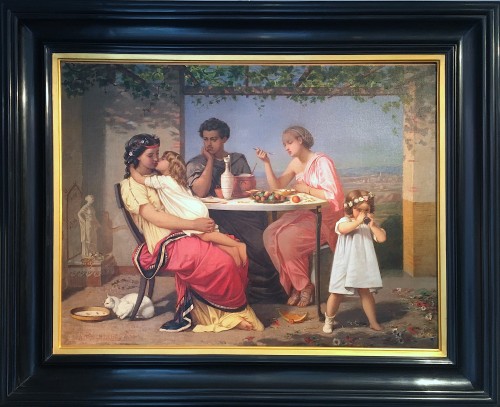 Auguste TOULMOUCHE (1829-1890) - Scène de vie familiale sous l’Antiquité
