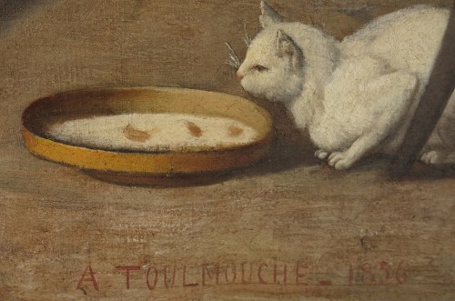 Tableaux et dessins Tableaux XIXe siècle - Auguste TOULMOUCHE (1829-1890) - Scène de vie familiale sous l’Antiquité