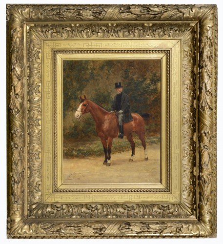 Jean Richard GOUBIE (1842-1899) - Portrait d'homme à cheval