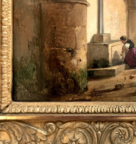 Tableaux et dessins Tableaux XIXe siècle - Charles Caïus RENOUX (1795 – 1846) - Le pèlerinage sous la crypte