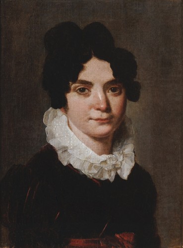 Louis-léopold Boilly (1761–1845) - Portrait de jeune femme à la robe cramoisie - Tableaux et dessins Style Empire