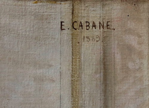 XIXe siècle - Édouard CABANE (1857 – c. 1942) - Portrait de jeune femme à l’éventail