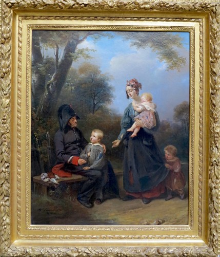 XIXe siècle - Aimée Brune-pagès (1803–1866) - L’aumône de l’invalide