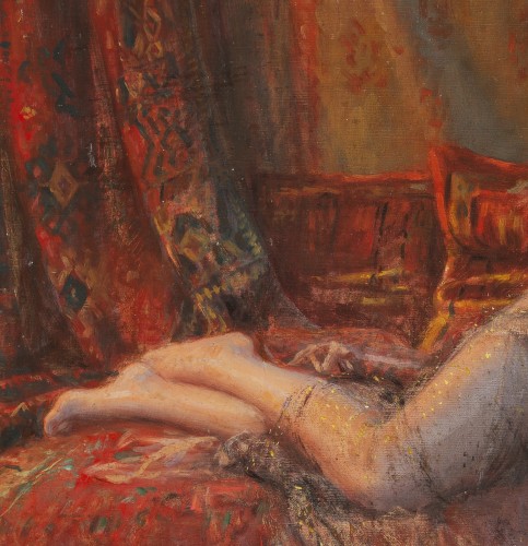Delphin Enjolras (1857-1945) - Jeune femme sur un sofa - Galerie Delvaille