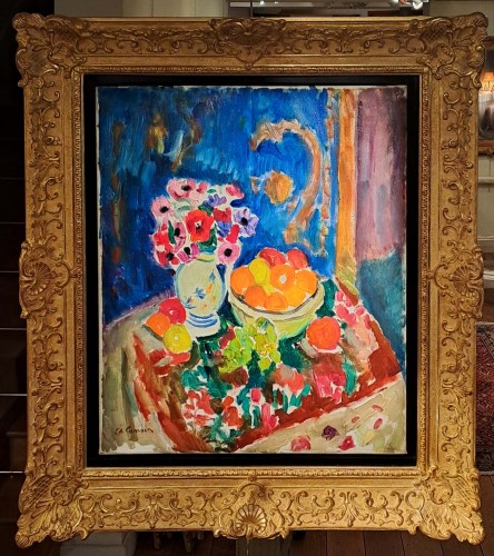  - Charles Camoin (1879-1965) Coupe de fruits et vase de fleurs