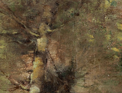 Paul-Désiré Trouillebert (1829-1900) - Pécheur à la ligne sous un saule - Galerie Delvaille