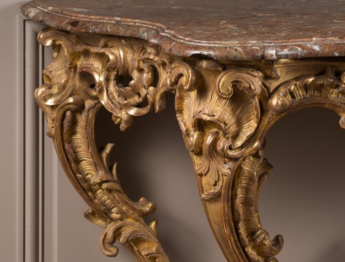 Exceptionnelle console d’époque Louis XV - Galerie Delvaille